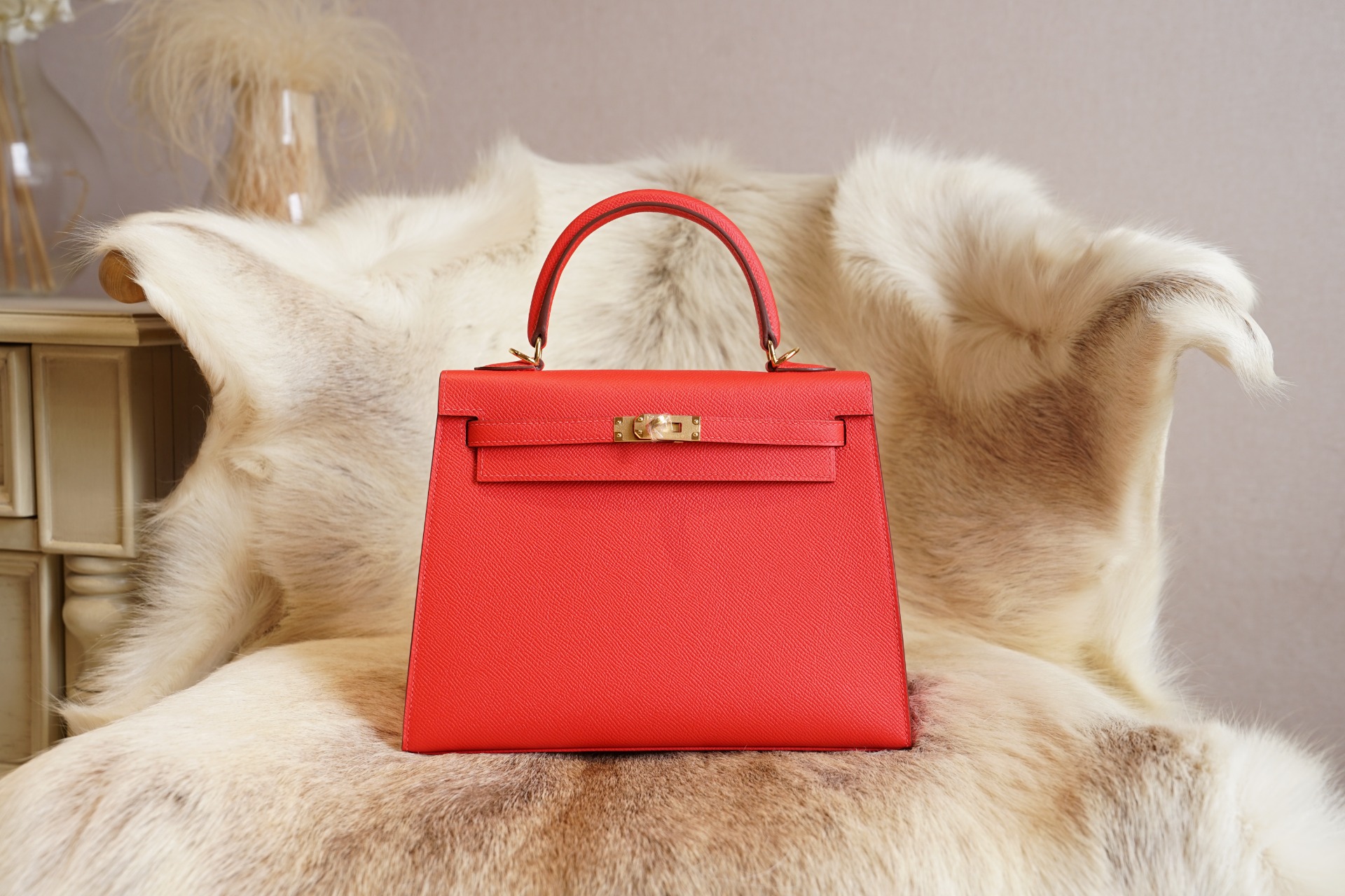 Hermes Kelly 25 Sellier Rouge de Coeur Epsom Gold Hardware #D - Vendome  Monte Carlo